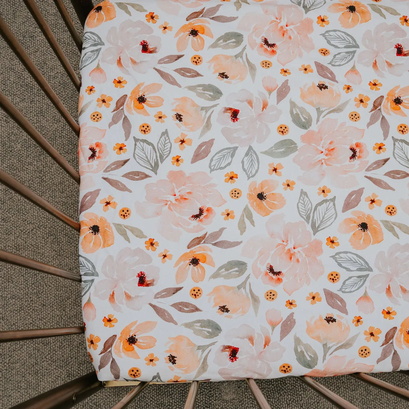 *PRE-ORDER* Waterproof Cot Sheet - Peony Pop