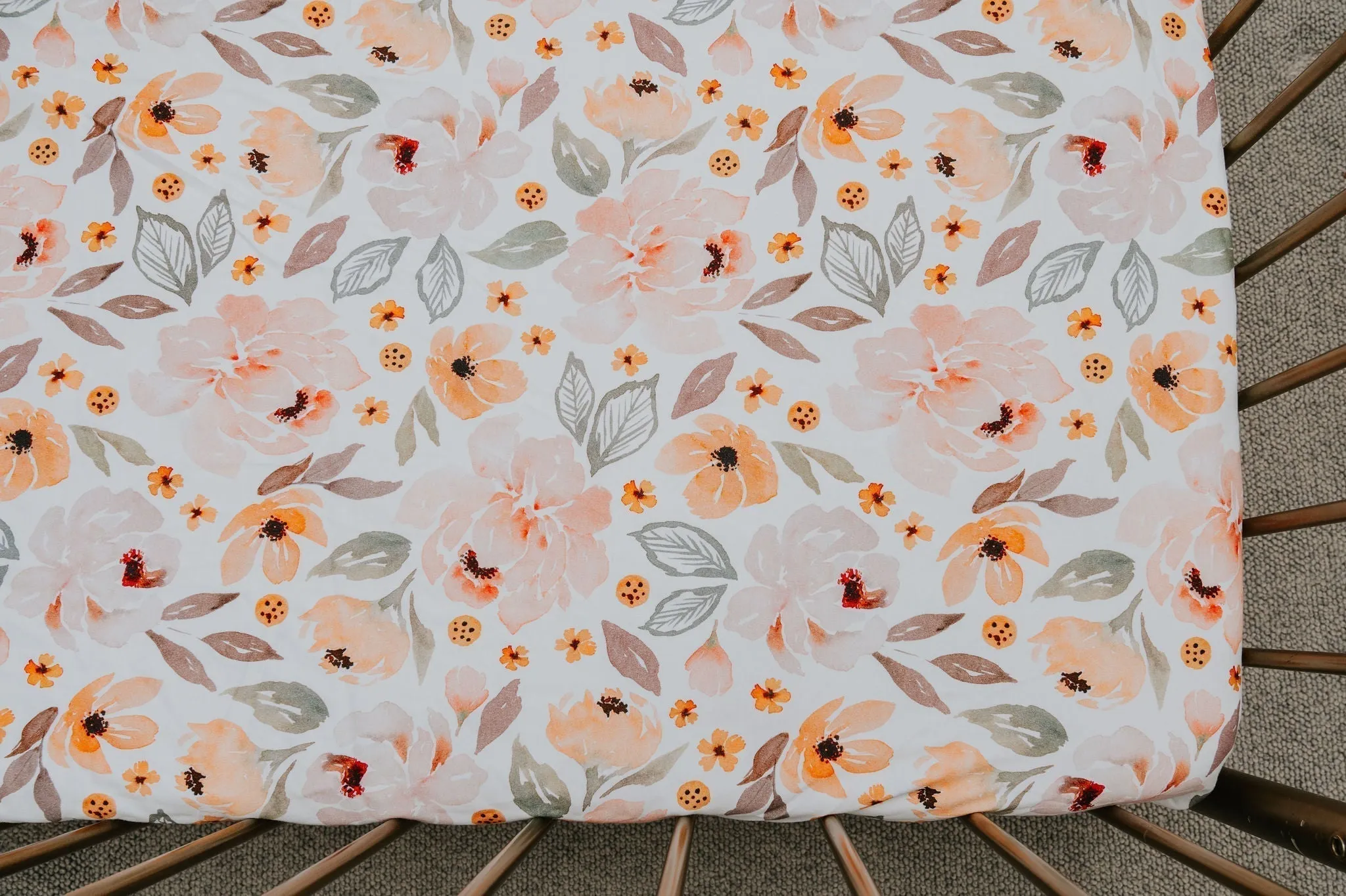 *PRE-ORDER* Waterproof Cot Sheet - Peony Pop