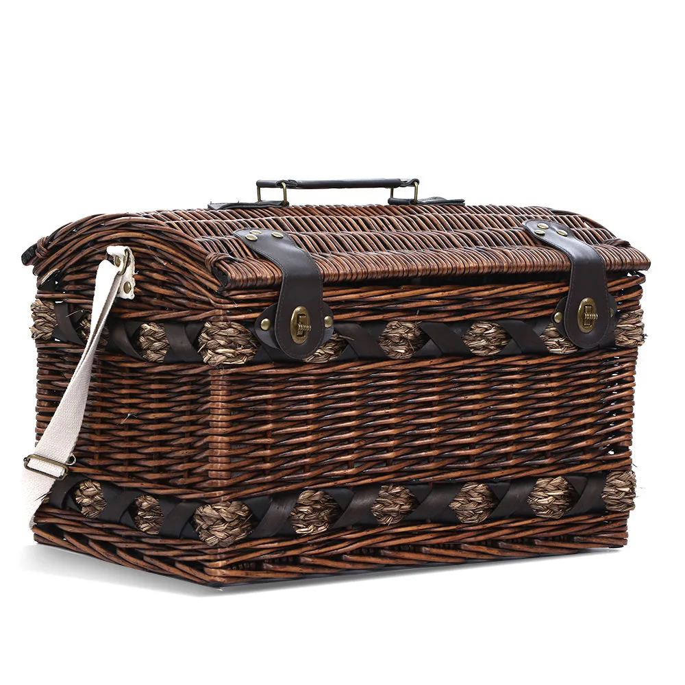 Quality Willow 4 Person Picnic Basket with Blanket - Alfresco