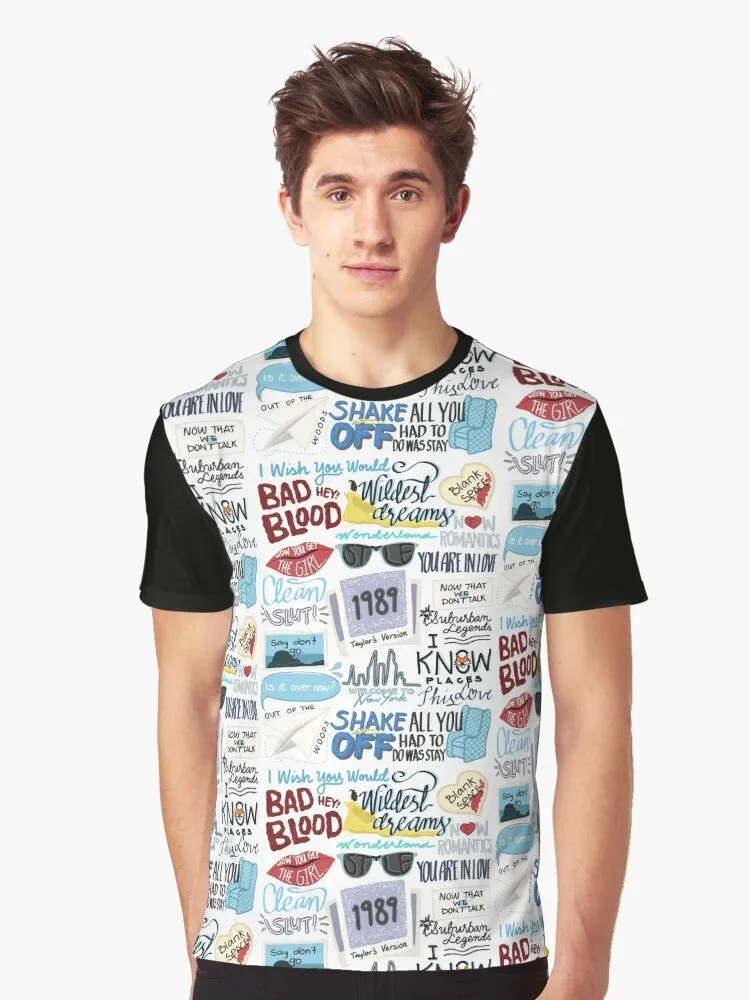 "1989 Era Taylor Swift Album Art Graphic T-Shirt"