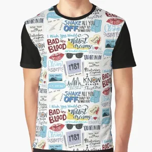 "1989 Era Taylor Swift Album Art Graphic T-Shirt"