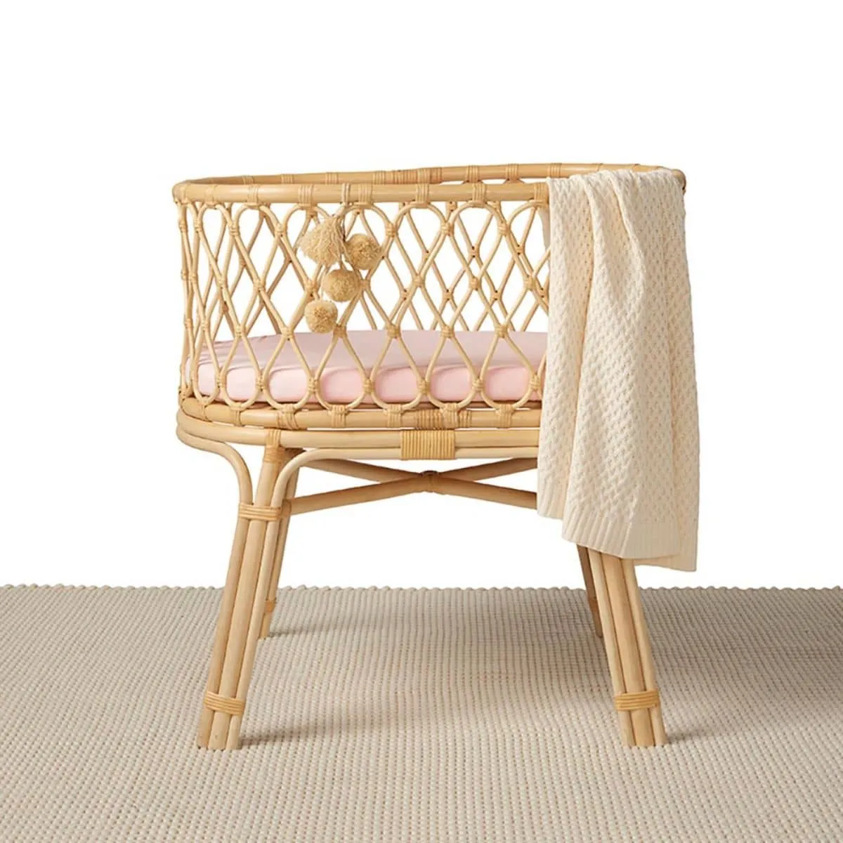 Snuggle Hunny Fitted Bassinet Sheet and Change Pad Cover - Baby Pink Organic