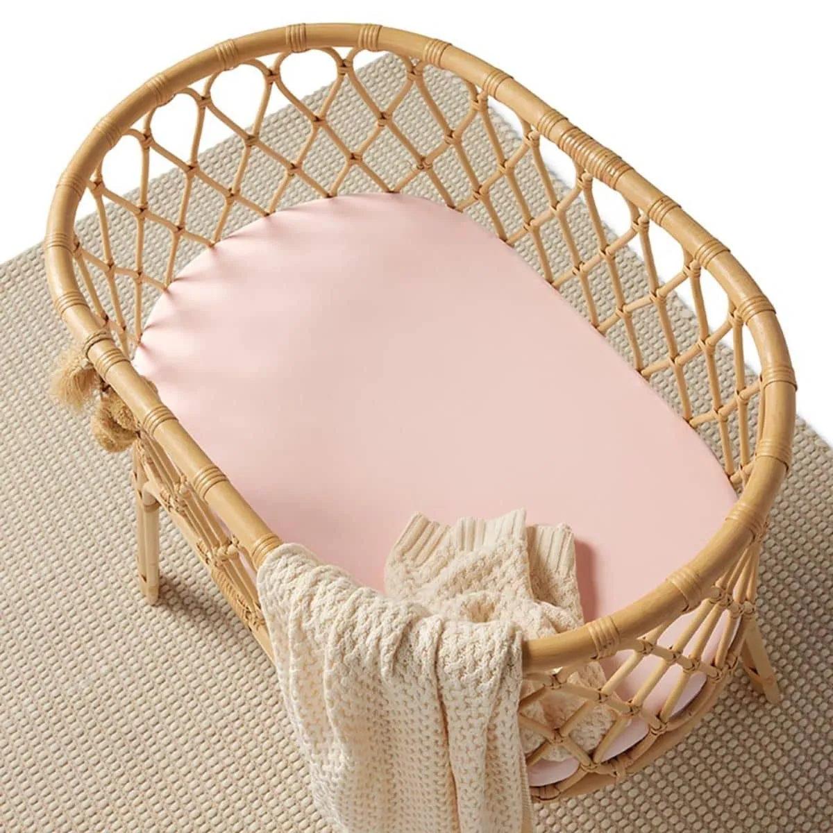 Snuggle Hunny Fitted Bassinet Sheet and Change Pad Cover - Baby Pink Organic