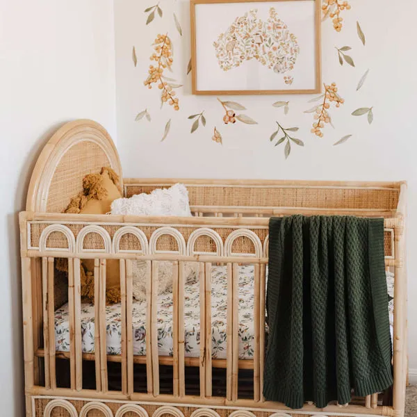 Snuggle Hunny Fitted Cot Sheet - Eucalypt
