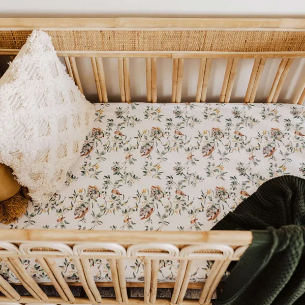 Snuggle Hunny Fitted Cot Sheet - Eucalypt