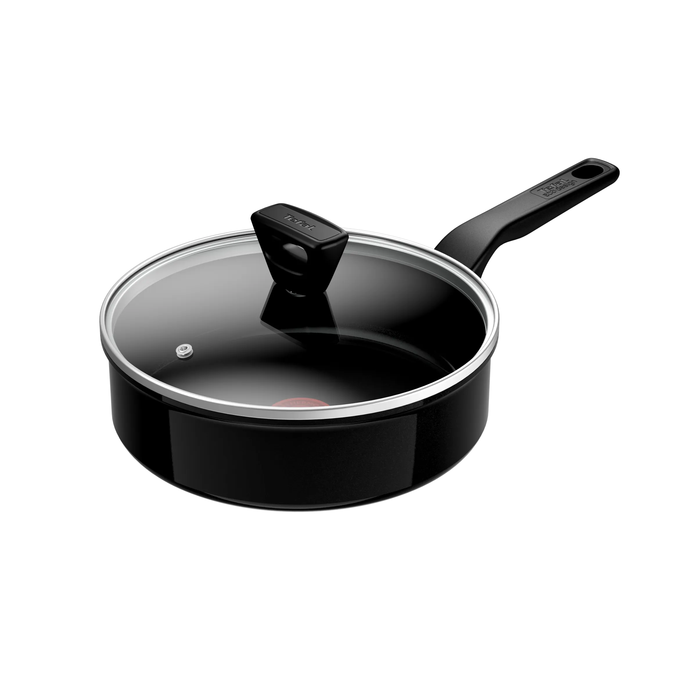 Tefal Renew Black Ceramic Sautepan   Lid 24cm - C4323223 - Ceramic Non-Stick Coating