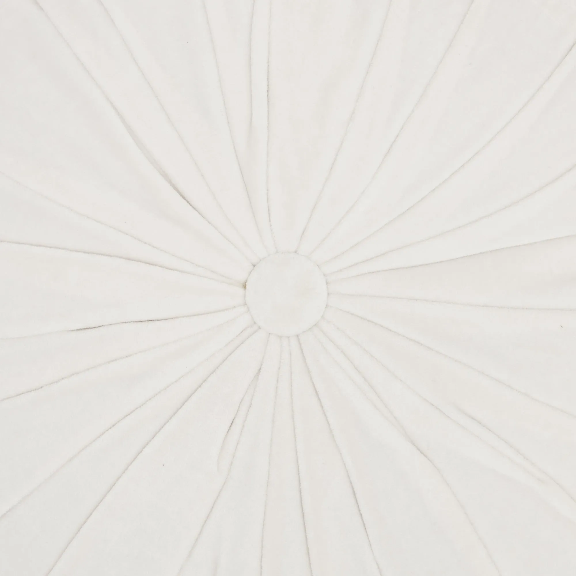 White Tufted Round Throw Pillow