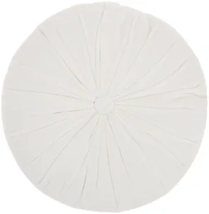 White Tufted Round Throw Pillow